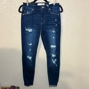 KanCan Dark Blue Distressed Skinny Jeans nwt